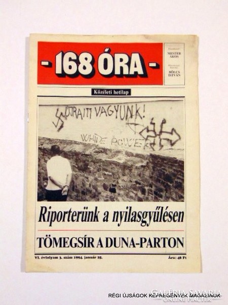 1994 január 25  /  168 ÓRA  /  Régi ÚJSÁGOK KÉPREGÉNYEK MAGAZINOK Szs.:  9802