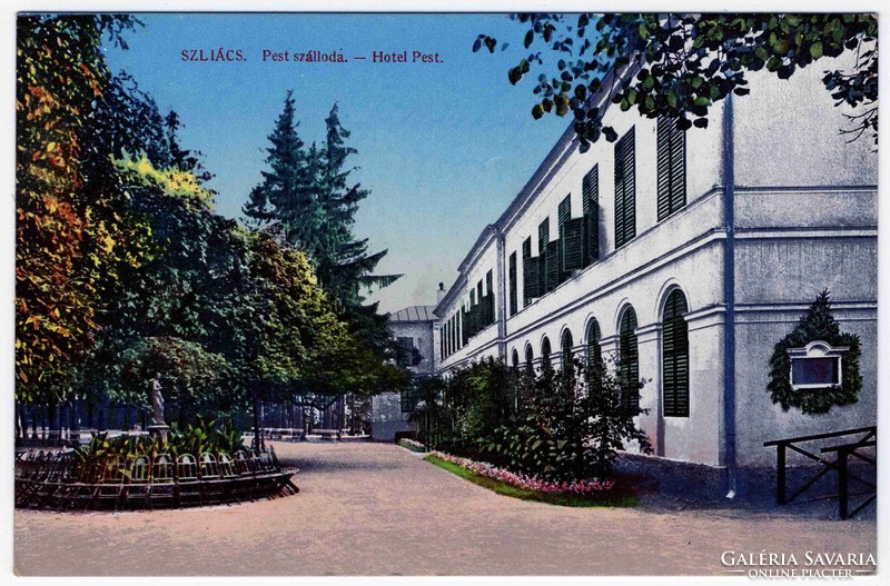 Pest Szálloda - képeslap, Szliács, Sliac 1914 