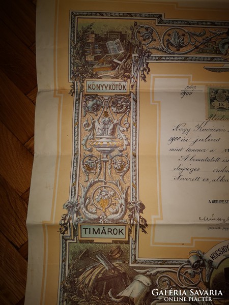 Tanbizonyitvány litográfia 1900