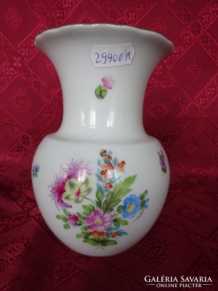 Herend vase with flower pattern, height 14.5 Cm. Piece held in a display case. He has!