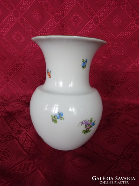 Herend vase with flower pattern, height 14.5 Cm. Piece held in a display case. He has!