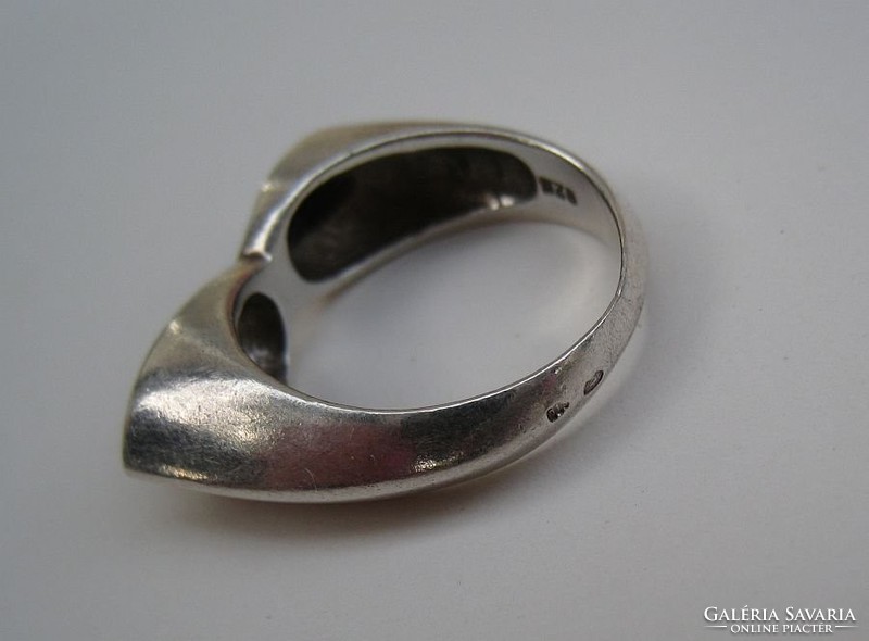 Onix köves "szempár", különleges ezüst gyűrű