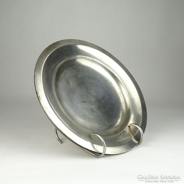 0U620 Antik ezüstözött bécsi Hermann tányér 21 cm
