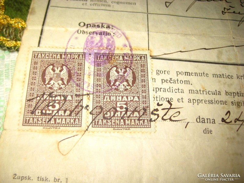 Official document, Yugoslavia 1930