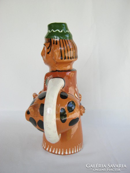 There is a pig... Glazed earthenware ceramic figure 25 cm