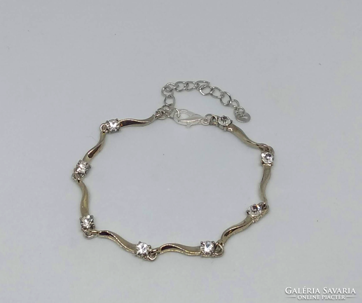 925-S bamboo shoot white cz stone bracelet