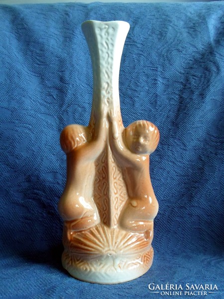 Art deco figurális váza, 27 cm