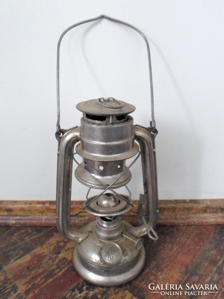 Retro alumínium kínai petróleum lámpa, viharlámpa  37 cm