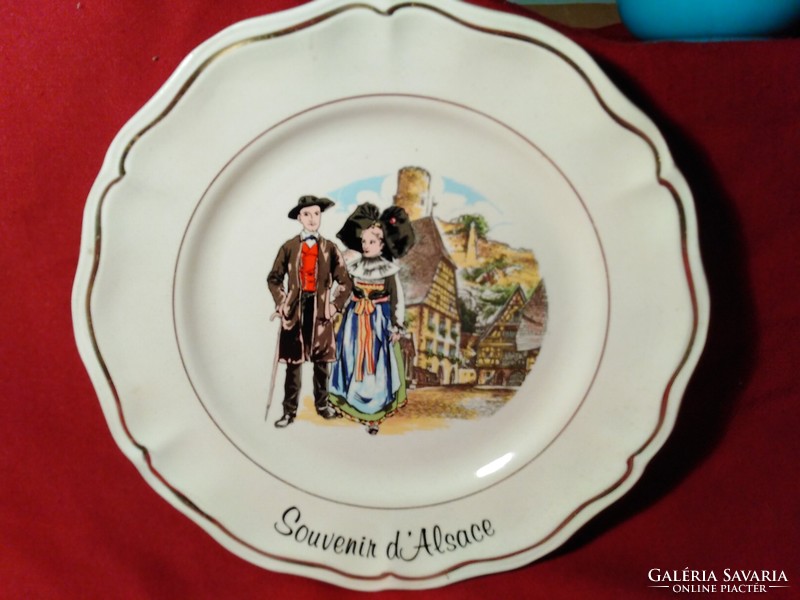 1222 Sarreguemines francia tányér jelenetes 25 cm 
