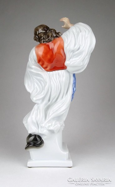 1A364 Táncoló juhász Herendi porcelán figura első osztályú jelzéssel 29 cm