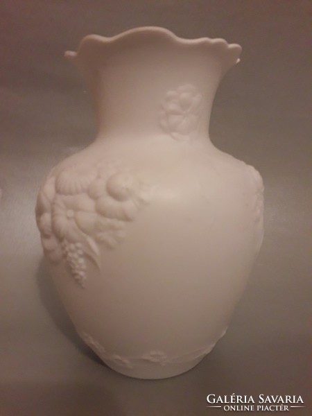 A. K. Kaiser biscquit porcelain vase with flower pattern and frey mark