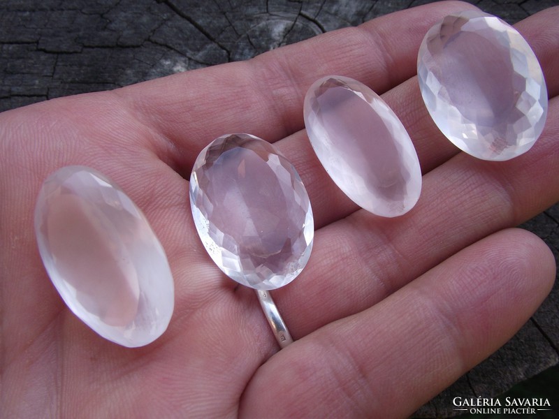 Beautiful rose quartz jewelry stones