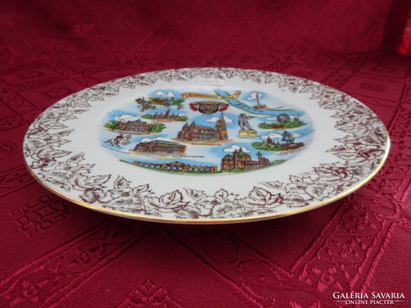 German porcelain decorative plate, sights of Vienna, diameter 21.5 cm. He has!
