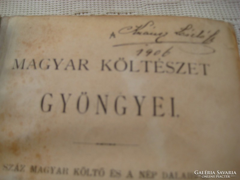 A magyar  Költészet  Gyöngyei   :  Kolmár József 1872