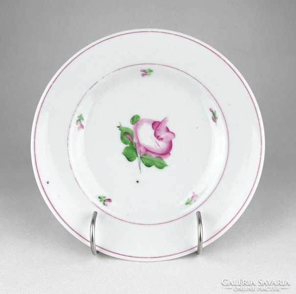 1A495 Antik hibátlan Carlsbad porcelán kézifestett rózsa díszes tányér 20cm 1850 körüli