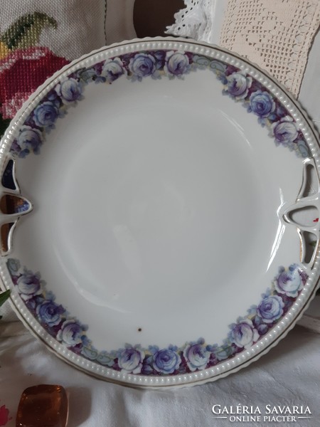 Pansy serving platter with pastries