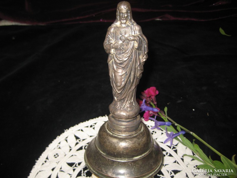 Silver-plated Jesus statue, slightly worn, 16 cm