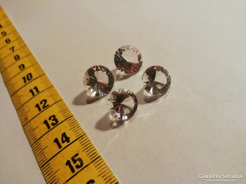 Real rock crystal 4 pieces 18 kt
