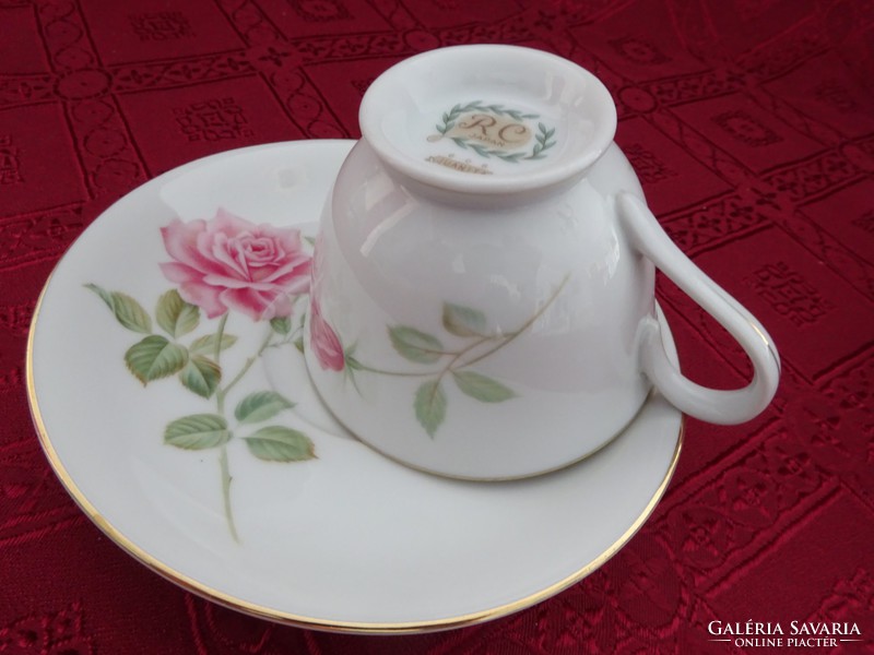 RC Japán porcelán - Juanita - teáscsésze + alátét, rózsa mintával. Vanneki!