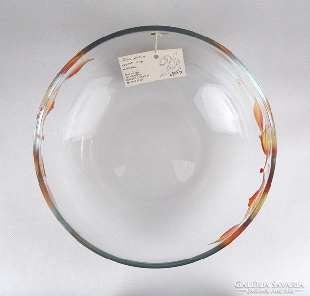 1A624 Nagyméretű üveg gyümölcskínáló tál 25 cm