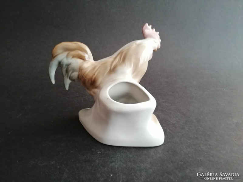 Russian porcelain rooster poultry vase - ep