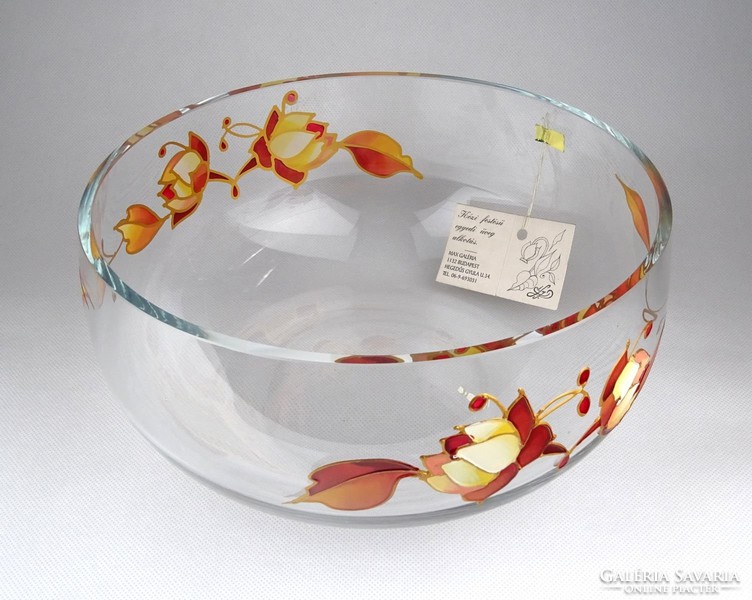 1A624 Nagyméretű üveg gyümölcskínáló tál 25 cm