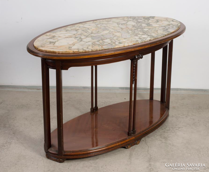 Art Nouveau style table with marble top