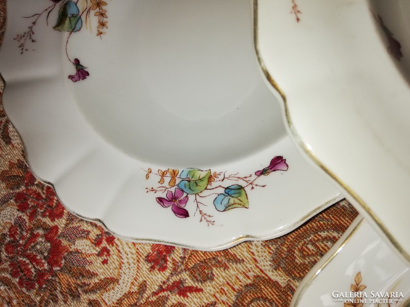 6 pcs beautiful thick porcelain violet deep plate, plate, peasant decoration, collectible beauties