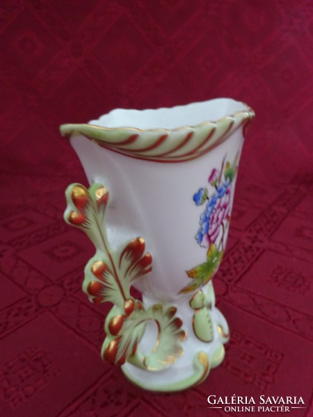Herendi porcelán, Viktória mintás,  ovális tetejű váza, magassága 11 cm. Vanneki!