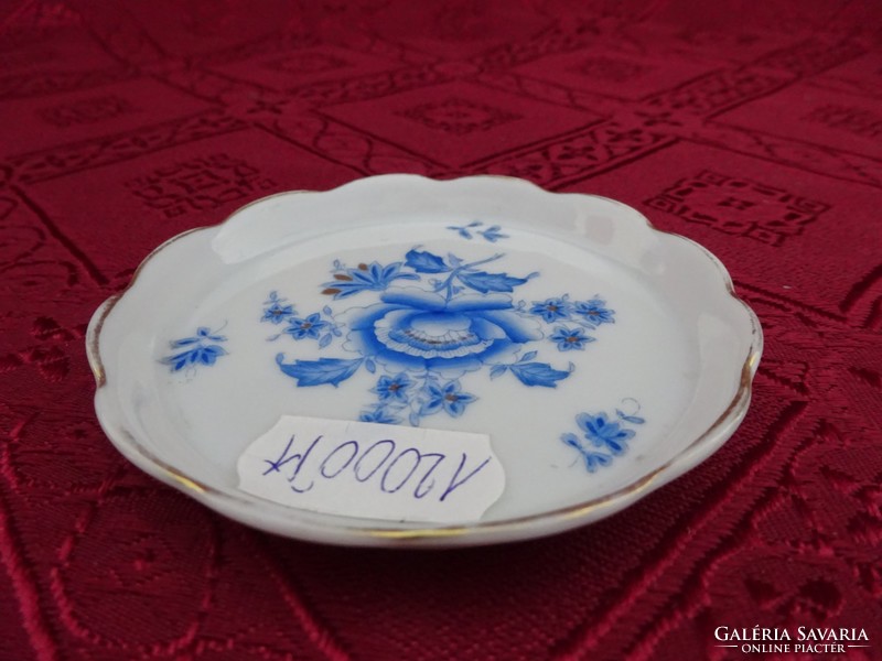 Herend porcelain, blue floral pattern, antique, mini table centerpiece, diameter 7.5 cm. He has!