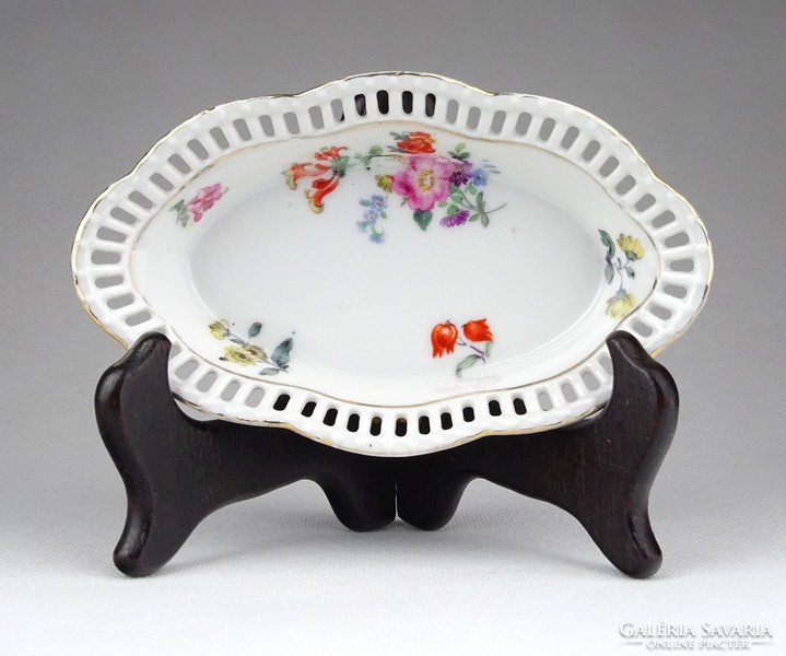 1A620 Schumann Bavaria porcelán virágmintás gyűrűtartó tálka