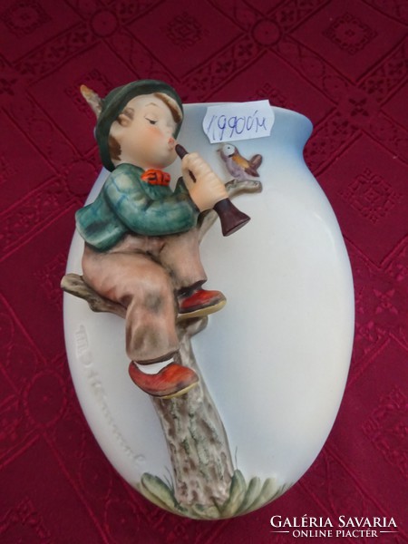 Goebel w. 360/3 Tmk-5 germany figural statue, wall vase with little boy playing the flute. He has!