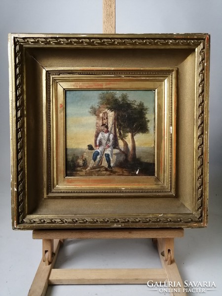 Pihenő katona olajfestmény