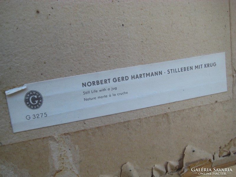 Norbert Gerd  Hartman  / 1914- 1968 /  : Csendélet  korsóval / Stilleben mit Krug /