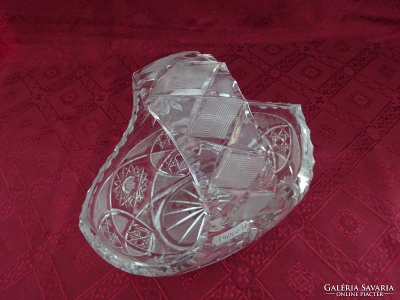 Ólomkristály gyönyörű kosár, asztalközép, magassága 18 cm. 