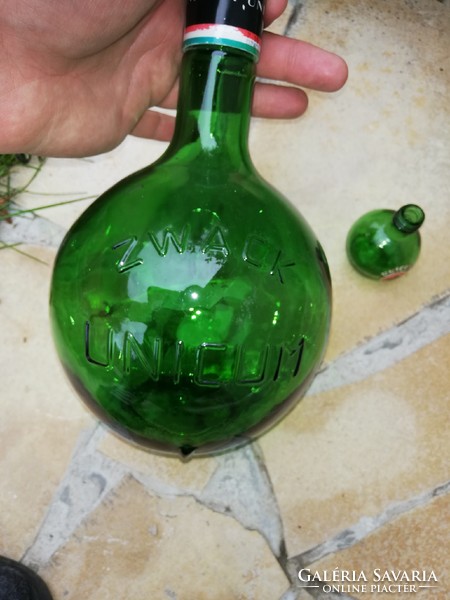 2 db Unicum, Unicumos üveg, palack, Zwack