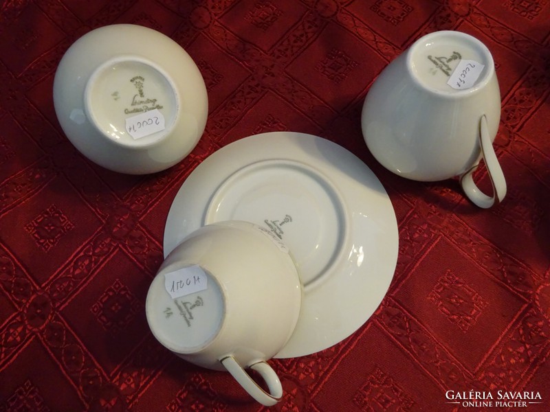 Schirnding Bavaria antik minőségi porcelán 8 személyes kávéskészlet.  Arany szegélyes. Vanneki!