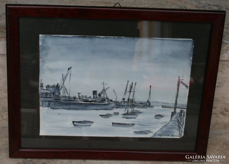Kikötői akvarell párban