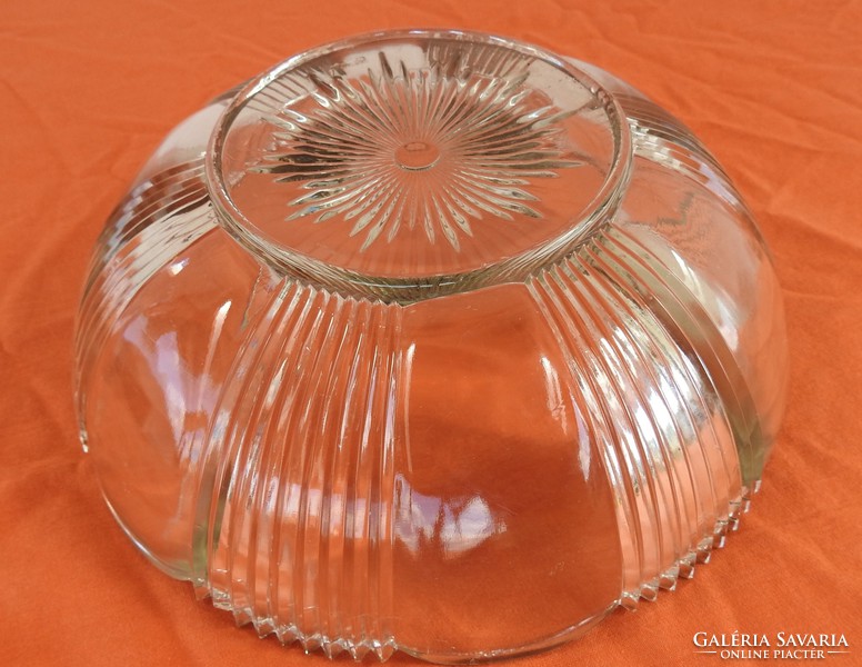 Antique heavy large deep bowl - glass centerpiece