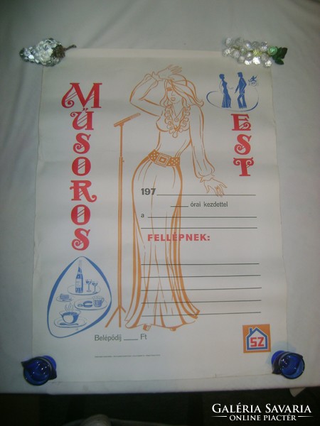 Retro "Műsoros est" plakát - 1970-es évek