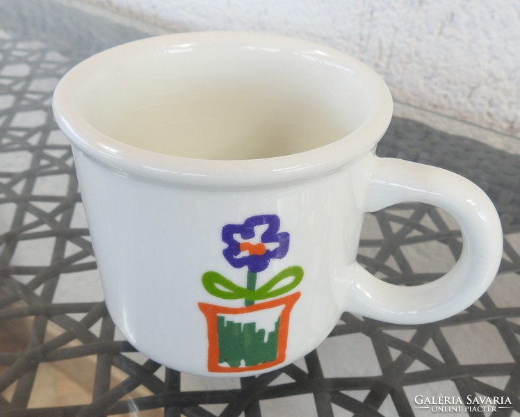 Virágmintás régi olasz bögre - csésze