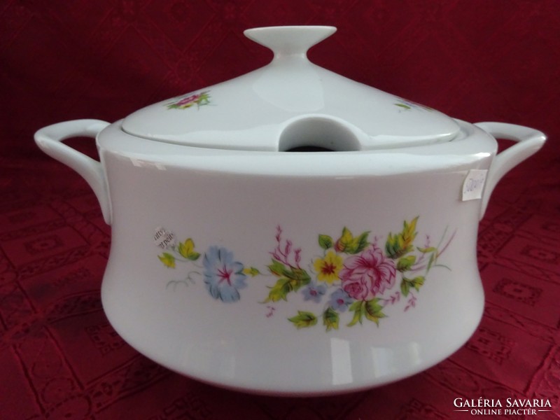 Lowland porcelain soup bowl with a beautiful flower pattern over 20 cm seeds. 12 Cm bath! Jókai.