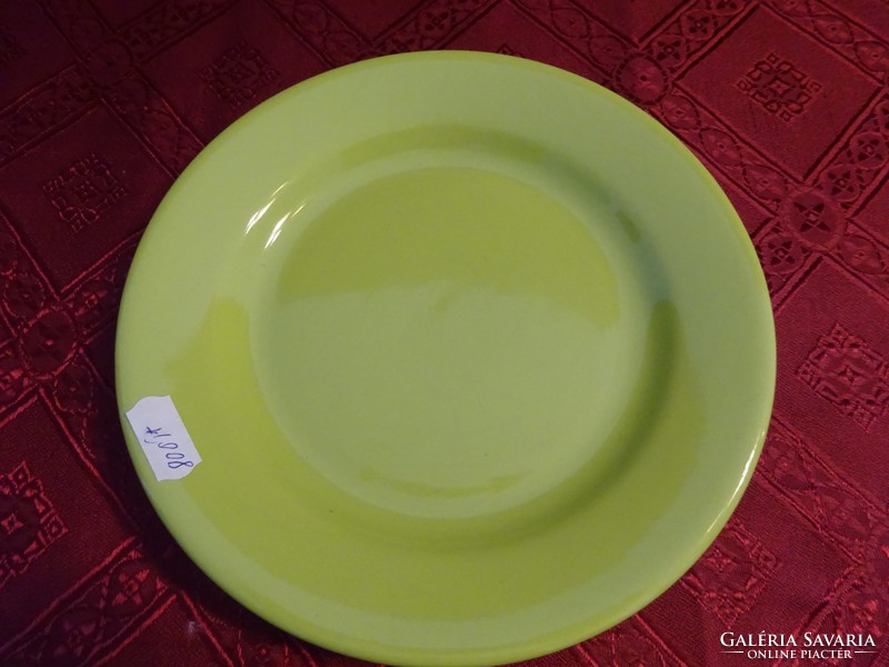 Zöld porcelán süteményes tányér, átmérője 19 cm. Vanneki!