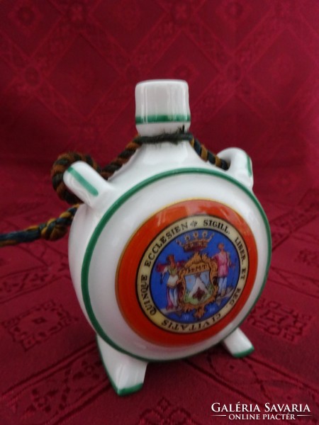 Zsolnay porcelain, antique, shield-sealed bottle. Height 9 cm. He has!