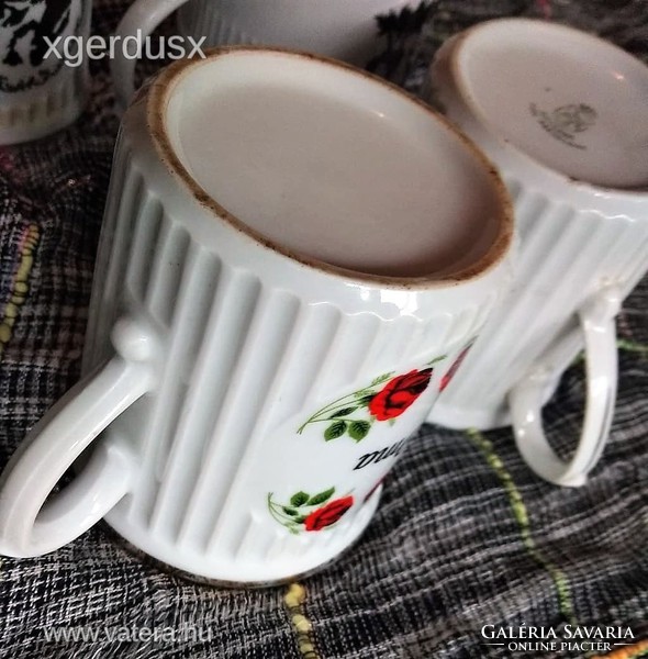 Beautiful condition ribbed antique porcelain mugs even as a gift!