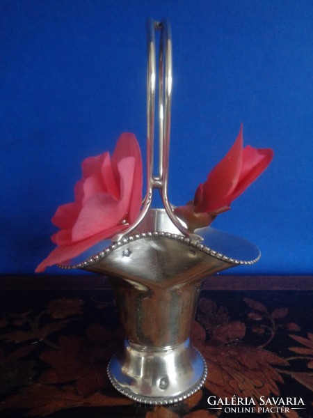 Silver flower basket - vase