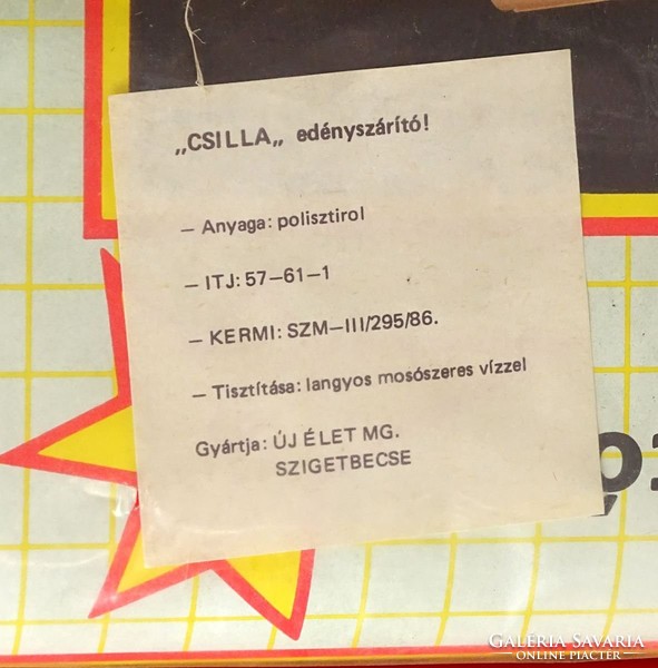 1B029 Érintetlen piros retro lakberendezési tárgy CSILLA EDÉNYSZÁRÍTÓ 1986