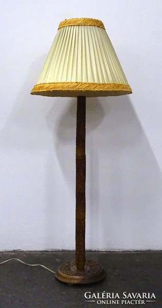 1A949 Gyönyörű antik faragott fa állólámpa 155 cm