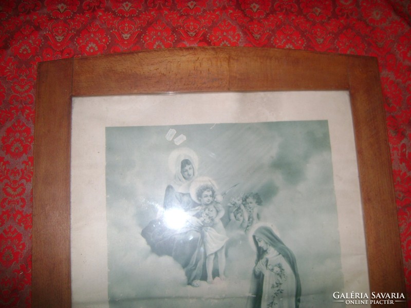 Church, religious picture in an old frame
