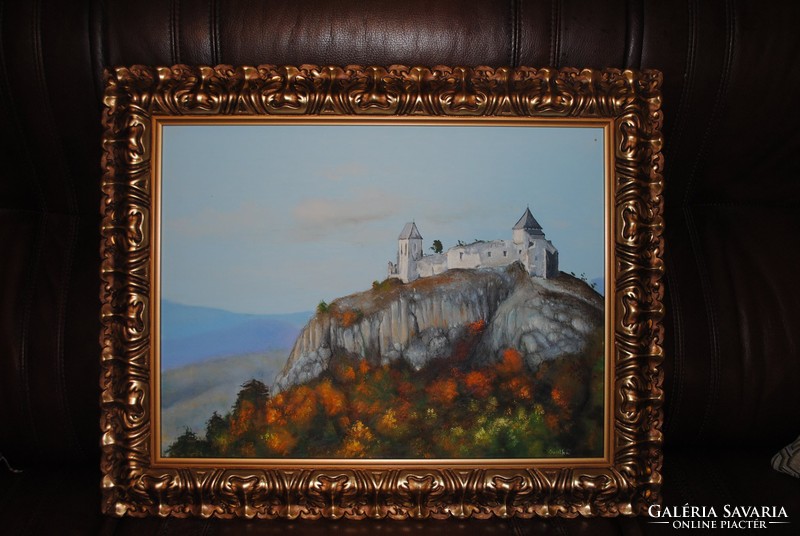 Szalkai Mária festménye a füzéri várról